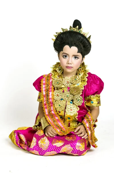 Asiático niña desgaste buggisnese vestidos tradicionales —  Fotos de Stock