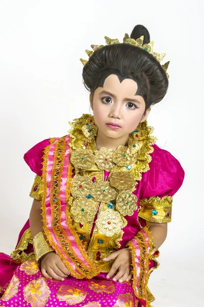 Asiático niña desgaste buggisnese vestidos tradicionales — Foto de Stock