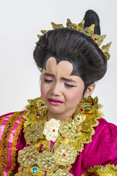 Asiático niña desgaste buggisnese vestidos tradicionales —  Fotos de Stock