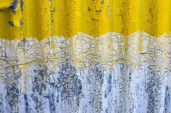 Stary tło ściana cynk żółty — Zdjęcie stockowe