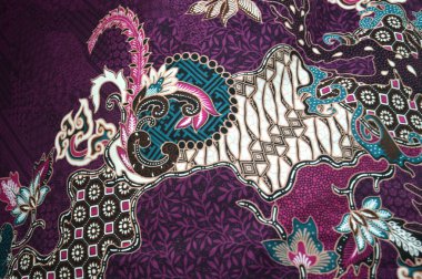 Endonezya batik kumaş detaylı desenleri