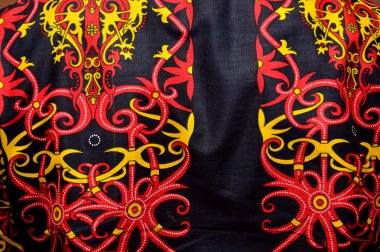 Endonezya batik kumaş detaylı desenleri