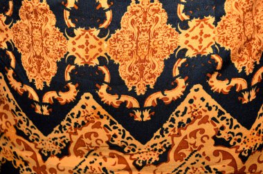 Endonezya batik kumaş detaylı desenleri