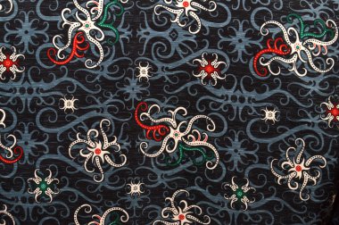 Endonezya batik kumaş detaylı desenleri