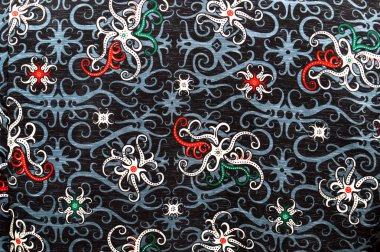 Endonezya batik kumaş detaylı desenleri