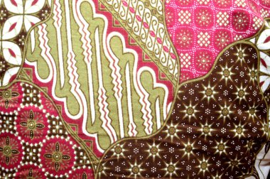Endonezya batik kumaş detaylı desenleri