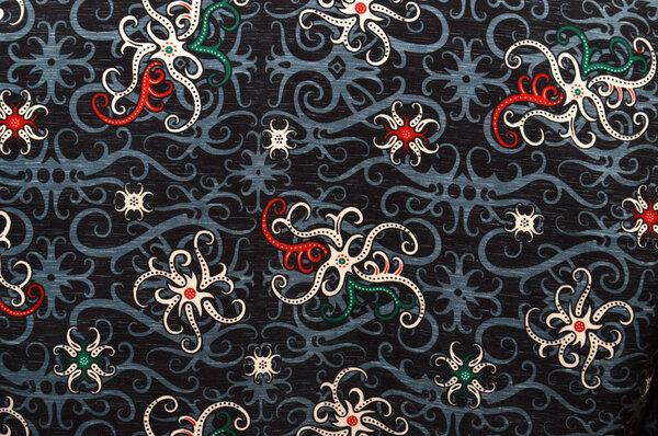 детализированные узоры батиковой ткани Индонезии
