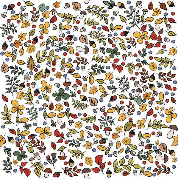 Patrón sin costura de otoño con hojas — Archivo Imágenes Vectoriales