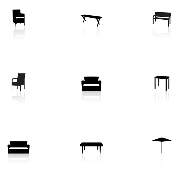 Icônes de meubles - extérieur — Image vectorielle