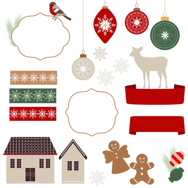Christmas icons and illustrations — Stock Vector