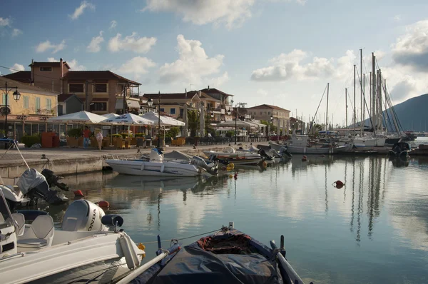 Lefkada Grecja 2012 Panoramiczny Widok Port Miejski Lefkas Wyspie Lefkada — Zdjęcie stockowe