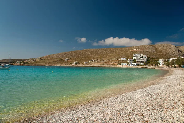Vista Sobre Baía Karavostasis Veleiros Ilha Folegandros Grécia — Fotografia de Stock
