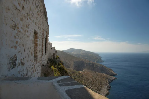 Vista Cidade Penhasco Ilha Folegandros Grécia — Fotografia de Stock