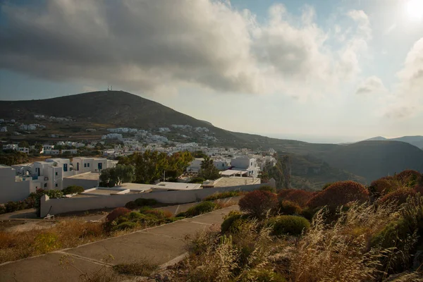 Uitzicht Rotsstad Folegandros Bij Folegandros Eiland Griekenland — Stockfoto