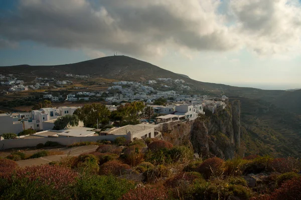 Uitzicht Rotsstad Folegandros Bij Folegandros Eiland Griekenland — Stockfoto