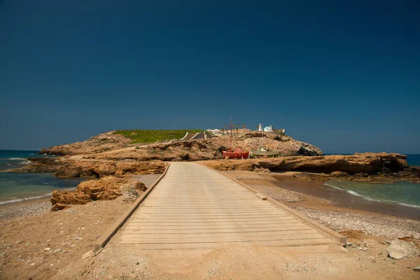 Path Peninsula Villa Church Koumpara Beach — Stock Photo, Image