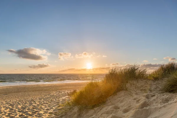 Zachód Słońca Plaży Sylt — Zdjęcie stockowe