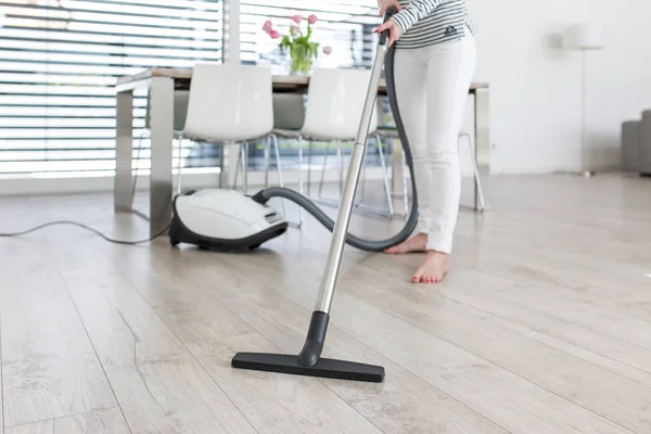 Attractive Female Vacuum Cleaner — Stock Photo, Image