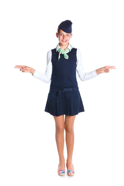 Charming Girl Stewardess — Stock Photo, Image