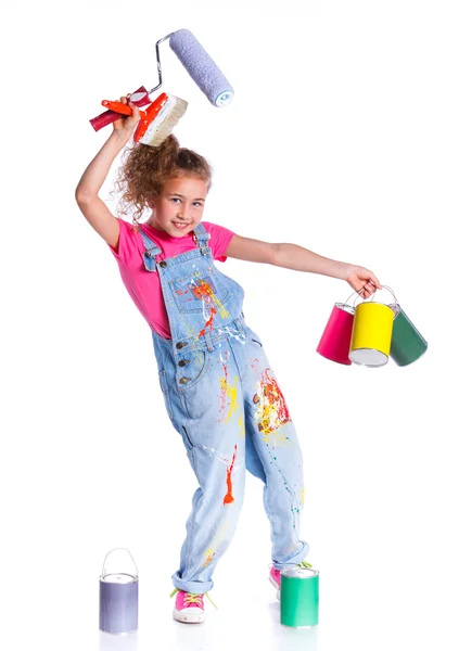 Cute girl painter — Stock Photo, Image