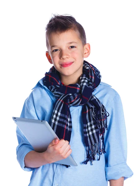 Niño jugar con la tableta — Foto de Stock