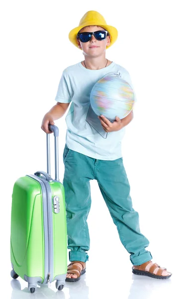Criança feliz viajando — Fotografia de Stock