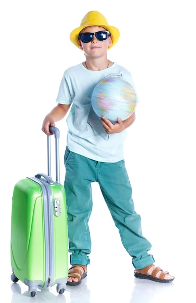 Niño feliz viajando — Foto de Stock