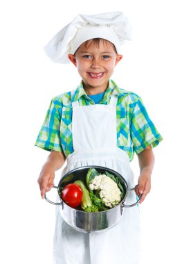 Şefler şapkalı çocuk kitchener
