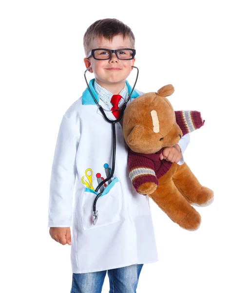 Jongen beetje doctor — Stockfoto