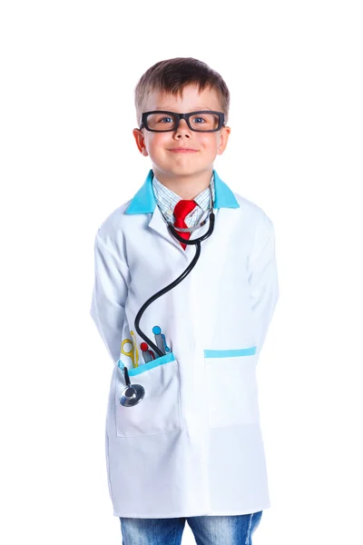 Мальчик маленький доктор — стоковое фото