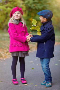 mutlu çocuklar sonbahar Park
