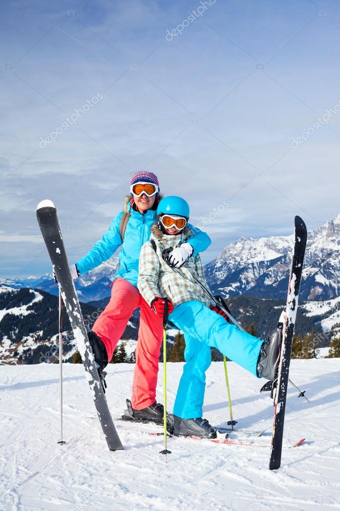 Family enjoying winter vacations.