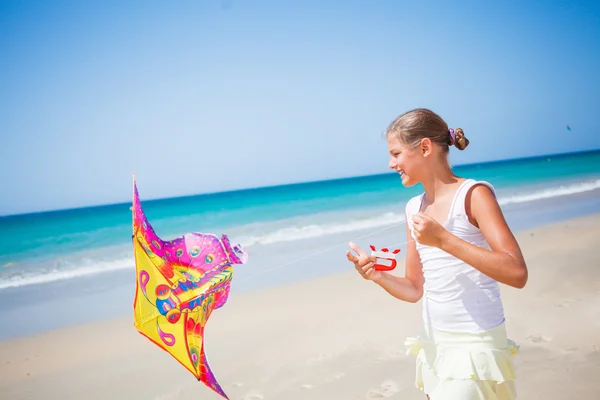 Girl with kite — Stock Photo, Image