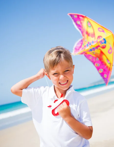 Boy with kite. — Stock Photo, Image