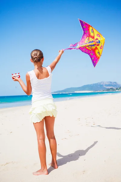 Girl with kite — Stock Photo, Image