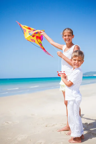 Τα παιδιά με kite. — Φωτογραφία Αρχείου