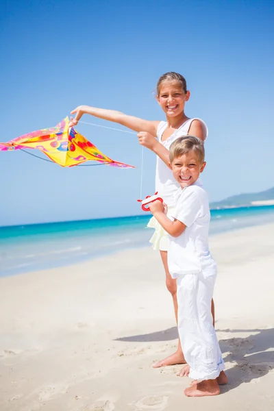 Bambini con aquilone . — Foto Stock