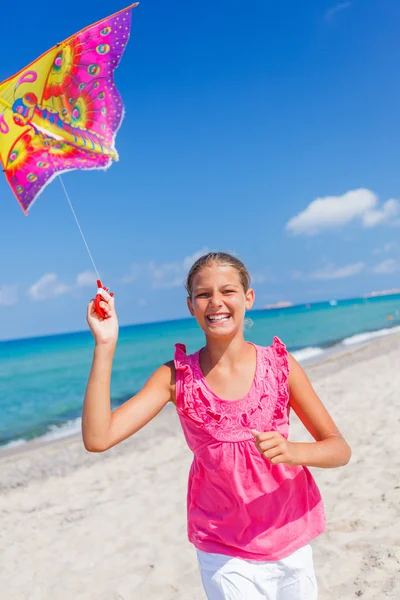 Girl with kite — Stock Photo, Image