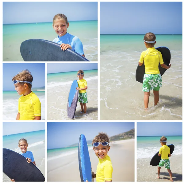 Niños con surf —  Fotos de Stock