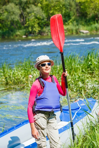 Ragazza kayak — Foto Stock