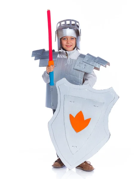 Boy dressed as a Knight — Stock Photo, Image