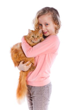 Kız onu kedi ile