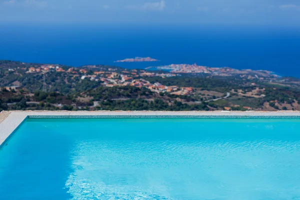 Swimming pool with sea view — Stock Photo, Image