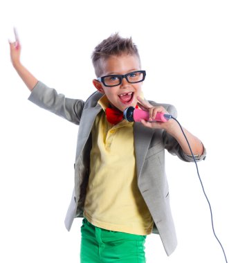 Little singer and showman clipart