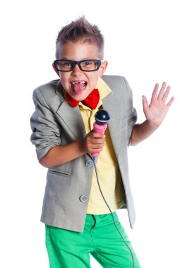 Little singer and showman clipart