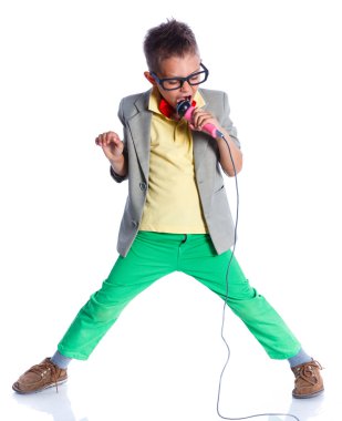 Little singer and showman clipart