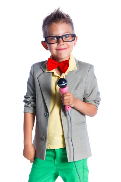 Little singer and showman — Stockfoto