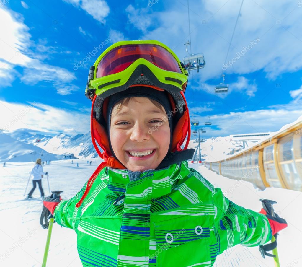 Happy skier boy.