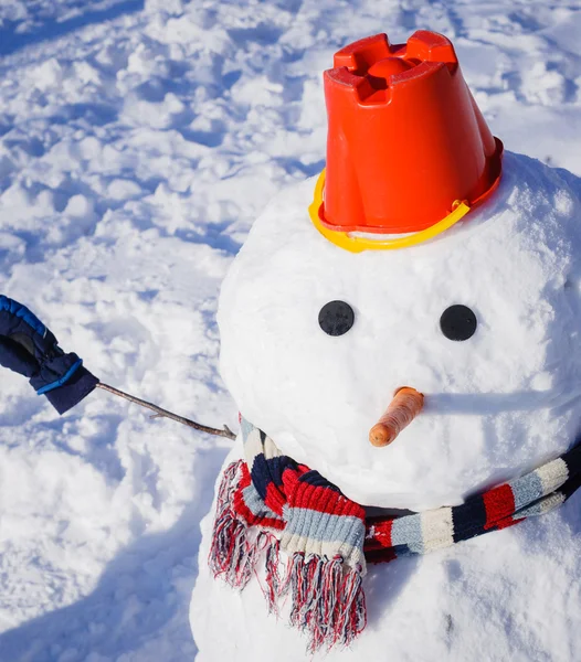 Grand bonhomme de neige dans le parc — Photo