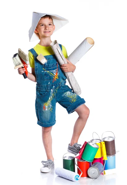 Menino pintor . — Fotografia de Stock